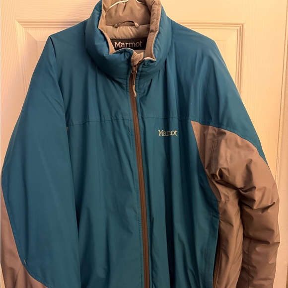 Vintage Marmot Men's Teal & Gray Down Wind Stopper Performance JacketSize Large